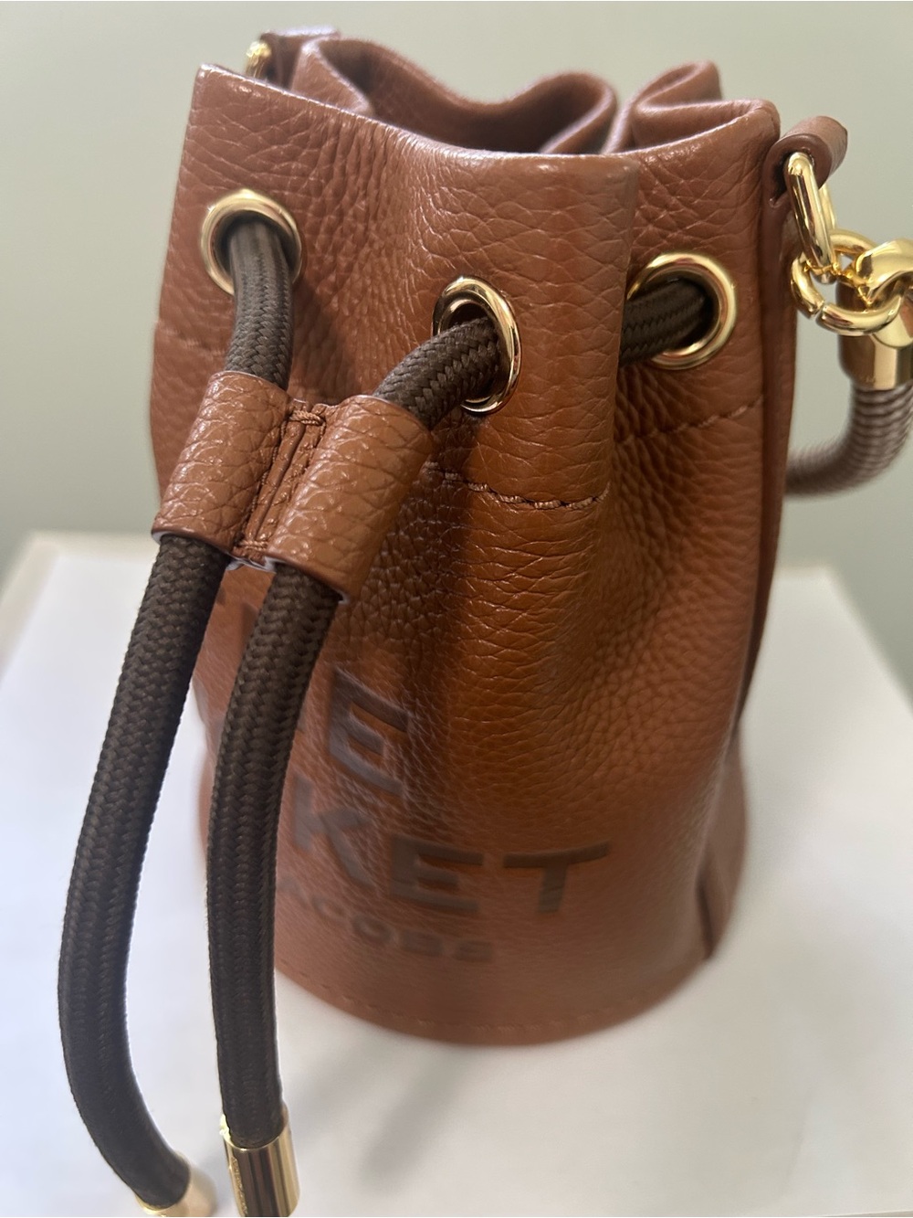 Marc Jacobs Brown Leather Drawstring Bucket Bag